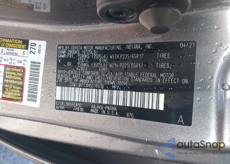 2021 Toyota Sienna Xle from USA, damaged, VIN 5TDYSKFCXMS018938